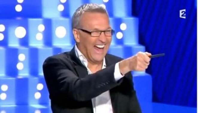 Caputre d'écran de Laurent Ruquier après cette bonne blague Caputre d'écran de Laurent Ruquier après cette bonne blague