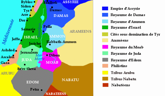 carte de la Palestine entre -931 à -722 © sans nom carte de la Palestine entre -931 à -722 © sans nom