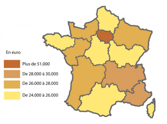 Le PIB des 13 nouvelles régions (d’après l’INSEE) Le PIB des 13 nouvelles régions (d’après l’INSEE)