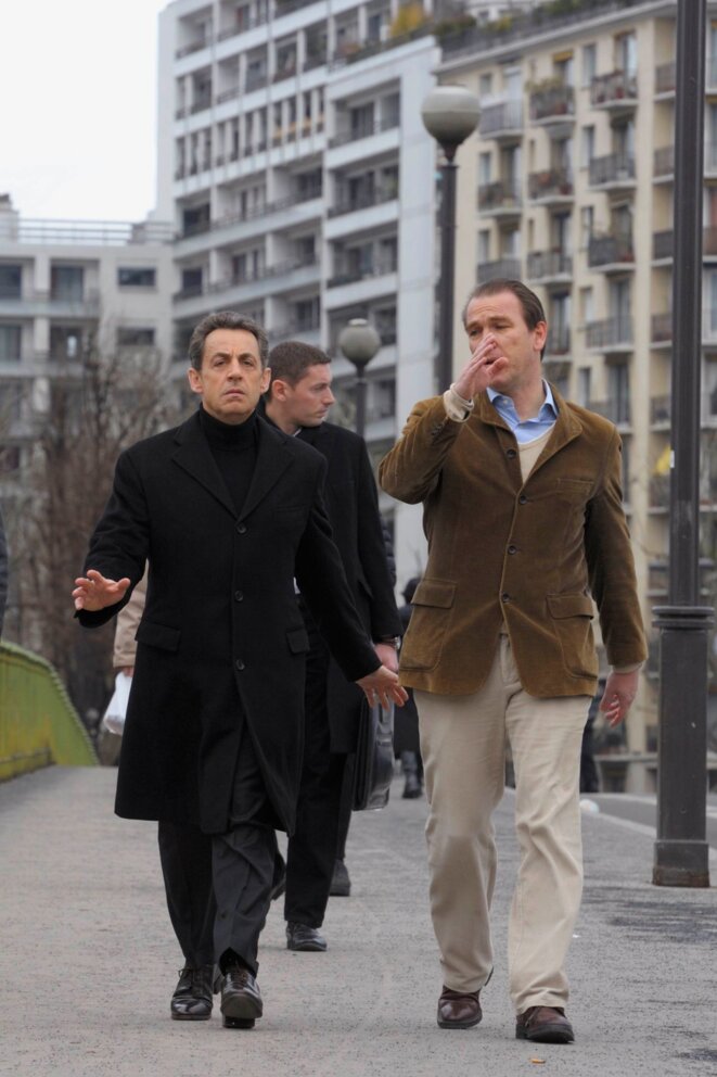 Nicolas Sarkozy et son directeur de campagne, le préfet Guillaume Lambert. © Reuters Nicolas Sarkozy et son directeur de campagne, le préfet Guillaume Lambert. © Reuters