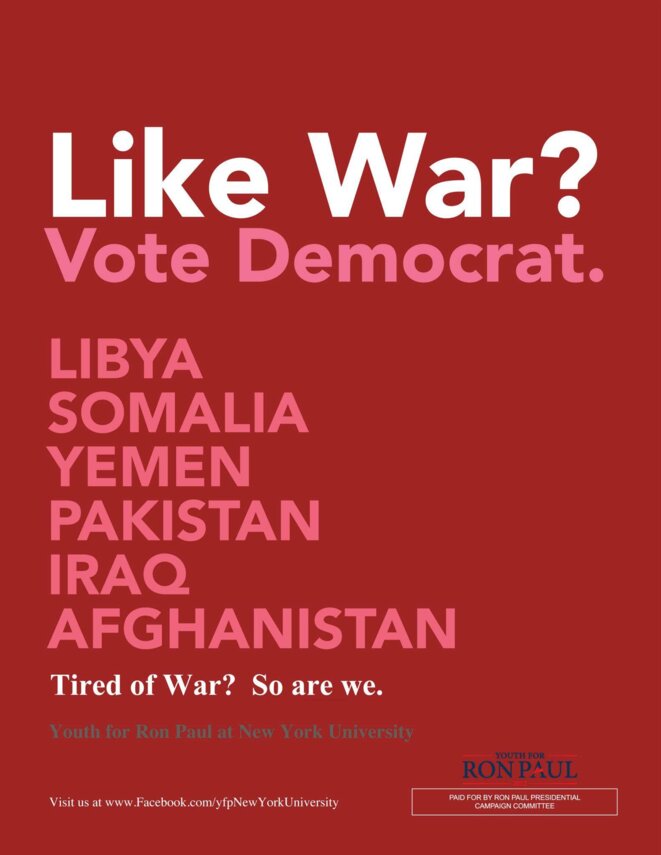 Un poster de campagne de Ron Paul. Un poster de campagne de Ron Paul.