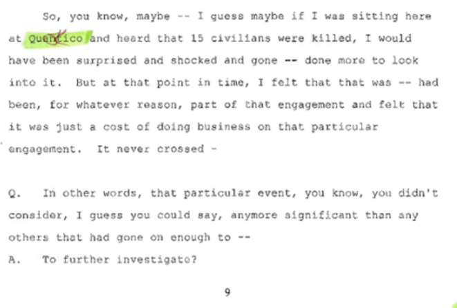 Extrait des documents classés secret défense sur Haditha © New York Times Extrait des documents classés secret défense sur Haditha © New York Times