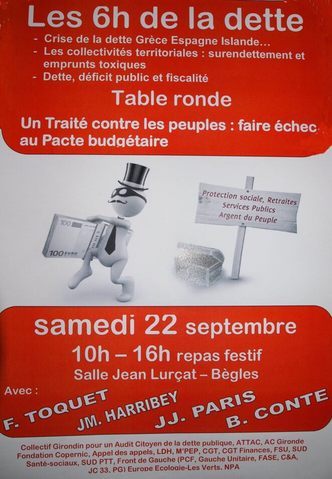 Les six heures de la dette, samedi 22 septembre à Bègles