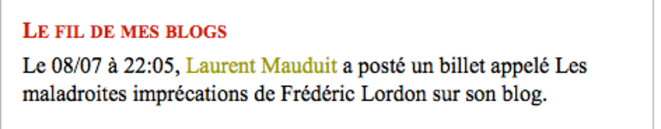le Fil de mes blogs le Fil de mes blogs