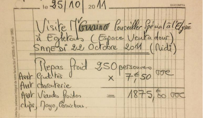 Une facture d'Henri Guaino. © Mediapart Une facture d'Henri Guaino. © Mediapart