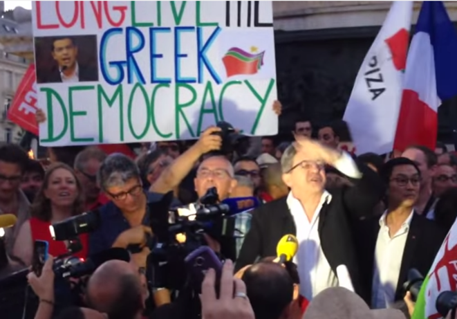 jean-Luc Mélenchon à Paris, place de la république, dimanche 5 juillet 2015. © PG jean-Luc Mélenchon à Paris, place de la république, dimanche 5 juillet 2015. © PG