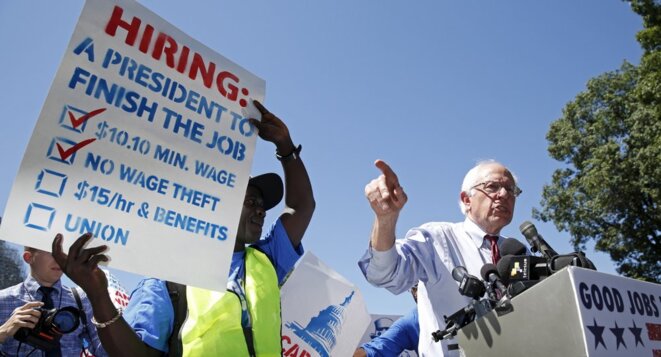 Bernie Sanders en meeting à Washington, le 22 juillet 2015. © Reuters