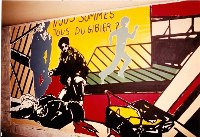 Fresque à l'arrivée de la Marche en 1983. Fresque à l'arrivée de la Marche en 1983.