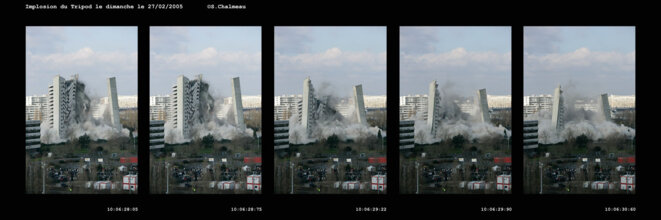 Implosion tripode le 27 février 2005 © Marie-Claude Villeneuve Implosion tripode le 27 février 2005 © Marie-Claude Villeneuve