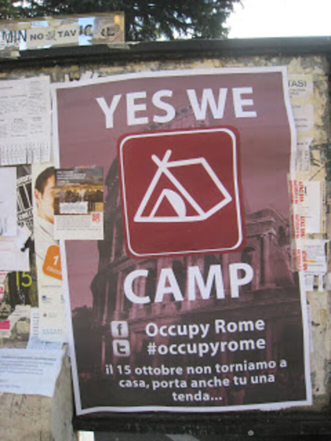 A lire sur le soutient européen à Occupy Wall street http://romethesecondtime.blogspot.fr/2011/10/indignant-ones-rome-joins-wall-street.html et le mouvement Yes We Camp © Dianne Bennett and William Graebner A lire sur le soutient européen à Occupy Wall street http://romethesecondtime.blogspot.fr/2011/10/indignant-ones-rome-joins-wall-street.html et le mouvement Yes We Camp © Dianne Bennett and William Graebner