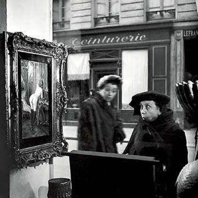 Robert Doisneau – Tableau de Wagner dans la vitrine de la galerie Romi, rue de Seine, Paris VI – 1948 Robert Doisneau – Tableau de Wagner dans la vitrine de la galerie Romi, rue de Seine, Paris VI – 1948