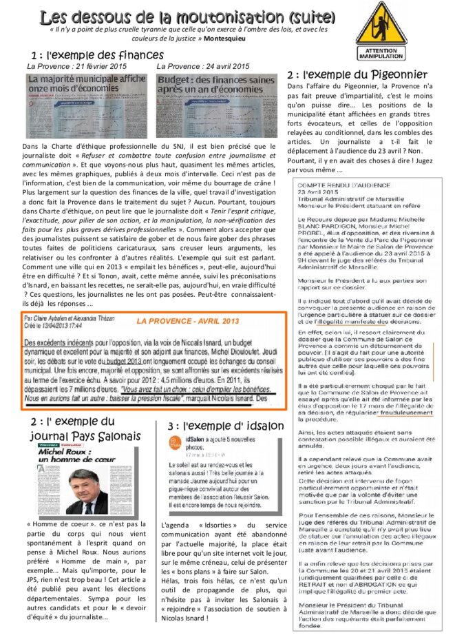 RETABLIR LA VERITE - Le Boucan Salonais numéro 6 -