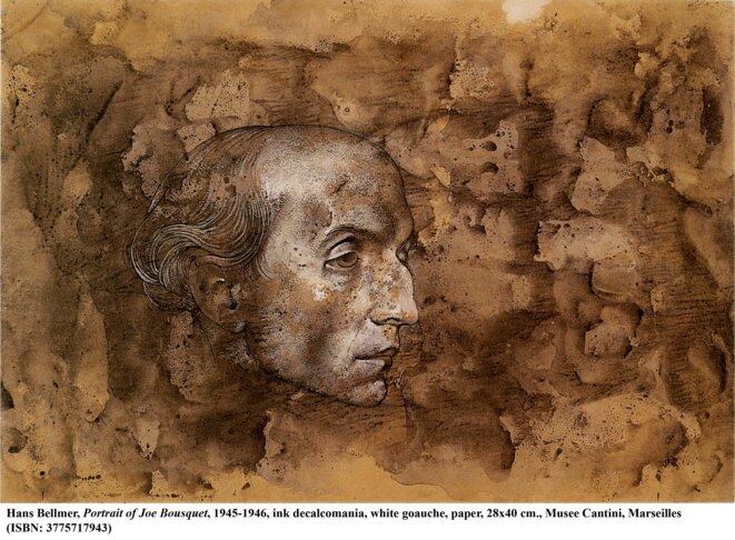 Portrait de Joë Bousquet (1945-46), par Hans Bellmer Portrait de Joë Bousquet (1945-46), par Hans Bellmer