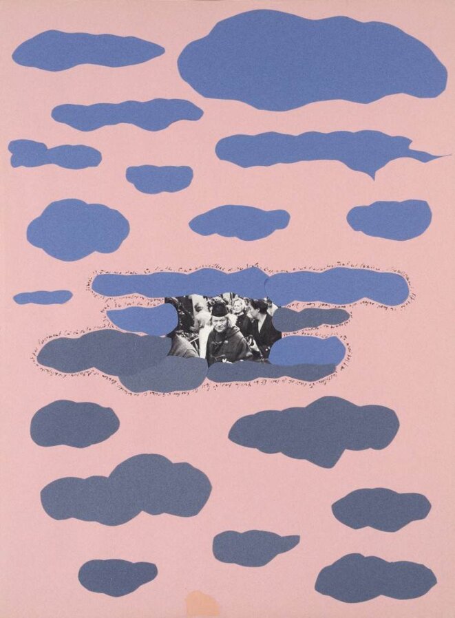 "Foules", planche collage, 1970 "Foules", planche collage, 1970