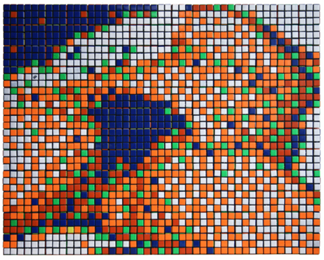 RUBIK ORIGINE 2006 180 RUBIK'S CUBES IN PERSPEX BOX 66x82x5,5 cm © Space Invader RUBIK ORIGINE 2006 180 RUBIK'S CUBES IN PERSPEX BOX 66x82x5,5 cm © Space Invader
