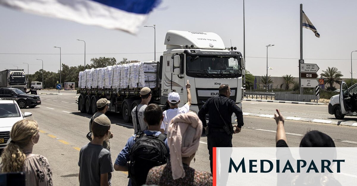 Sur Mediapart : Des camions d’aide entrent enfin dans Gaza, au compte-goutte
