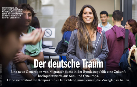 « Le rêve allemand », titre d&#039;un récent dossier du Spiegel à propos des nouveaux migrants.