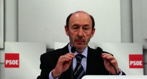 Alfredo Pérez Rubalcaba, lundi à Madrid.