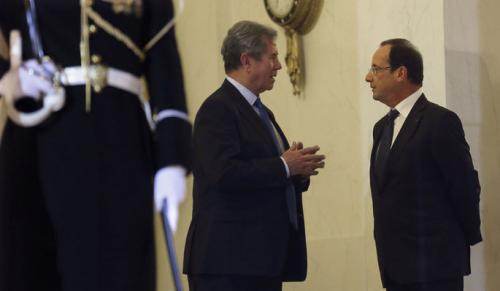 François Hollande lors des voeux au Conseil constitutionnel, le 7 janvier