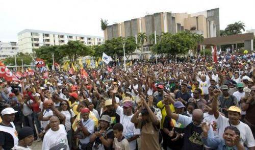 Manifestation à Pointe-à-Pître lors de la grève générale de 44 jours, en 2009.