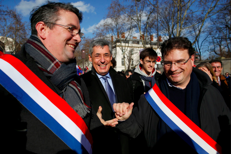 Les députés UMP Yannick Moreau, Henri Guaino et Philippe Gosselin, le 2 février.