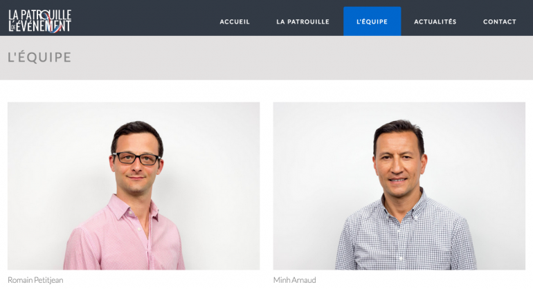 Romain Petitjean et Minh Tran Long, sur le site de la Patrouille de l'événement. Romain Petitjean et Minh Tran Long, sur le site de la Patrouille de l'événement.