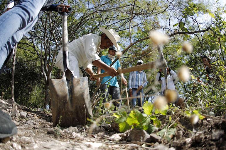 Des habitants de la région d&#039;Iguala recherchent des restes humains de parents disparus.